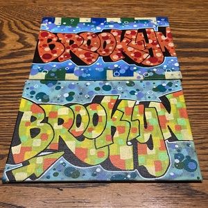 Brooklyn New York canvas art. Freestyle art done by hand.